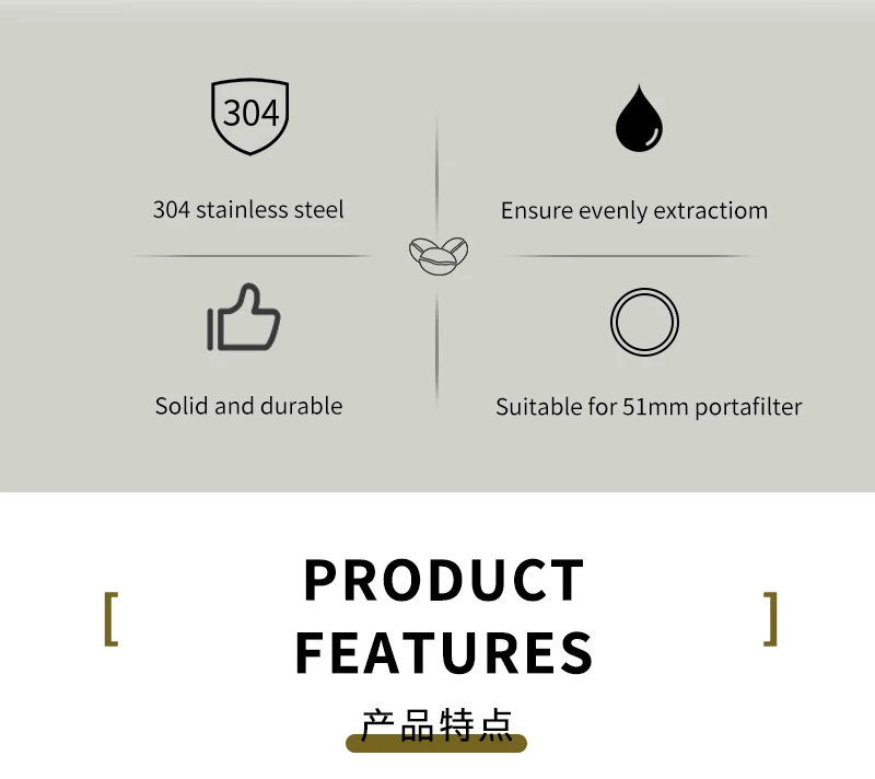 Description Picture 5 of item51MM Coffee Filter Basket Replacement Stainless Steel For Delonghi Bottomless Portafilter Espresso Good Accessories Barista Tool