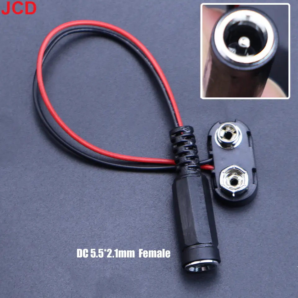 5pc 9V Battery Connector Power Clips DC Jack Male Female Alligator Snap Adapter Wire Holder Cable 9 Volt Lead Socket Plug Barrel image 6