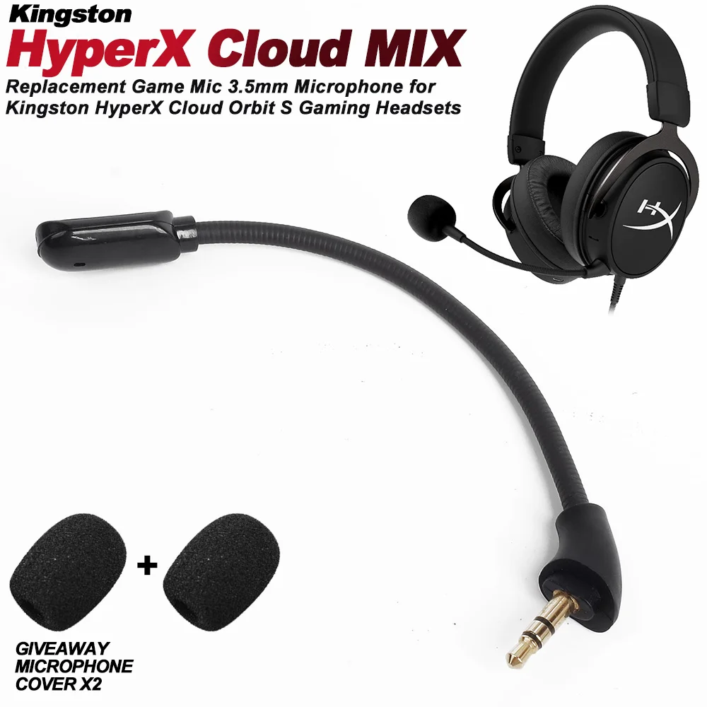 Kingston HyperX HyperX Alpha/S/Revolver S Flight S/Orbit S/MIX Replacement 3.5mm Noise Reduction Microphone Headphones Mic