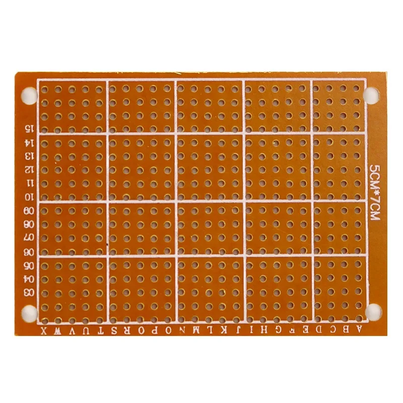 10PCS 5x7CM 5*7CM PCB 브레드보드 프로토보드 단면 범용 인쇄 회로 기판 1.2MM 두께 DIY 세트 노란색