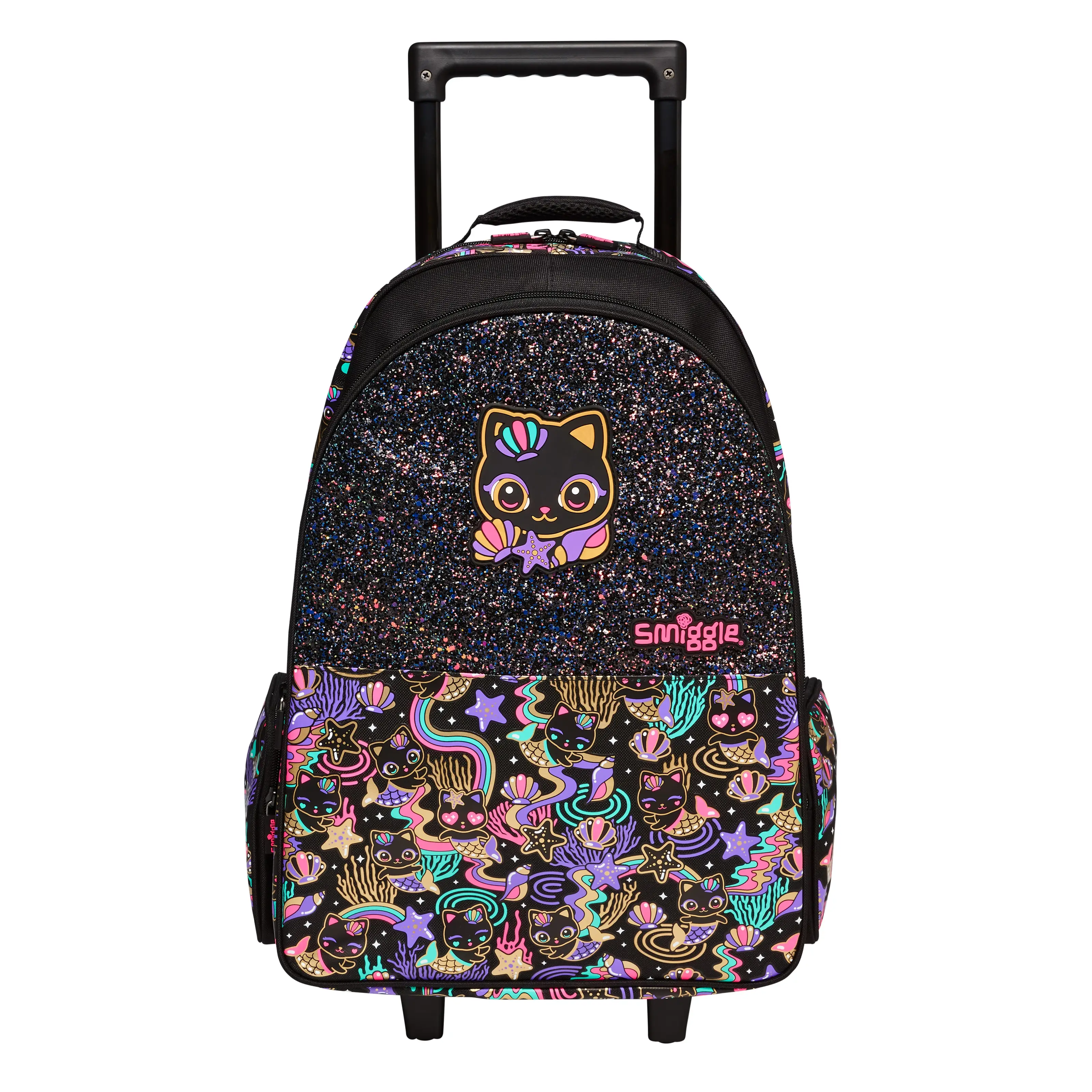 MINISO Disney Mermaid  Trolley School Bag Can Back Large Student Travel Backpack Backpack Travel