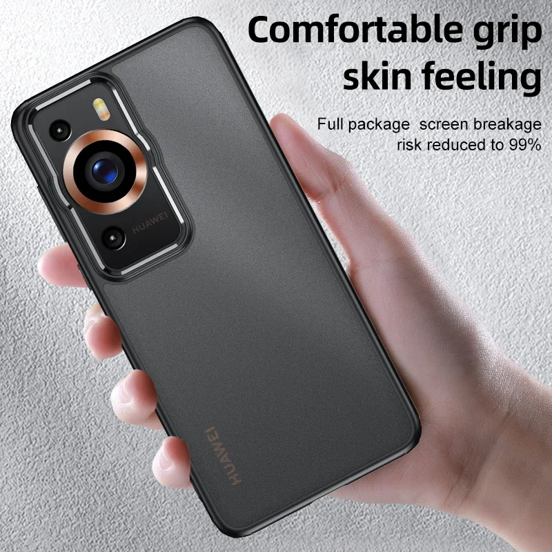 GOKEN Custodia Per Huawei P60 / P60 Pro Con Bordi Dorati Galvanici – Cover TPU Morbida Antiurto, Effetto Lussuoso, Nero