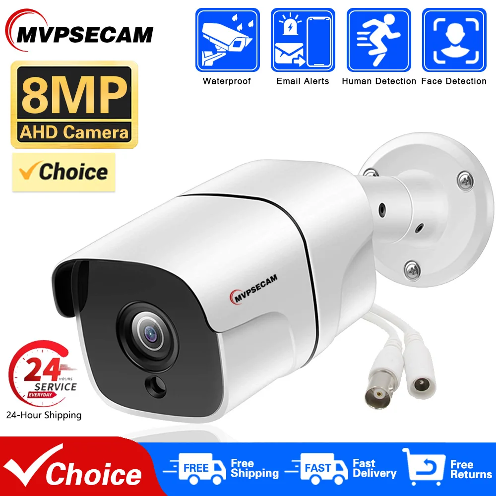 4K AHD BNC Camera Security Surveillance CCTV Camera Mini Analog Outdoor Video Security Camera Home Street Protection 5MP 8MP HD