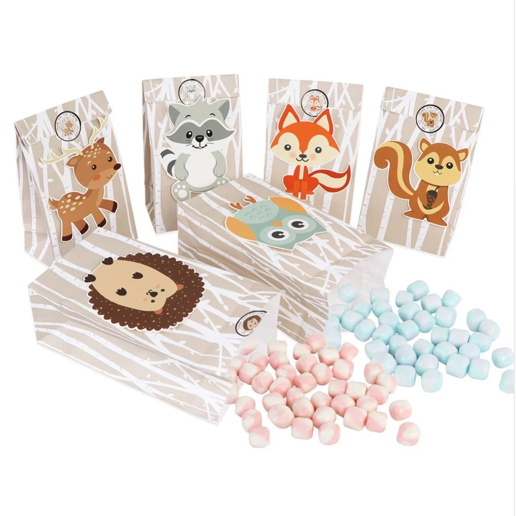 12PCS Jungle Theme Party Favor Bags – Safari Animal Paper Gift Bags for Kids Birthday, ... - SKU CFB01947 - UGI Packaging