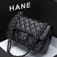 2025 Chain bag for women new trendy brand single shoulder women's bag sheepskin small fragrant diamond grid crossbody bag