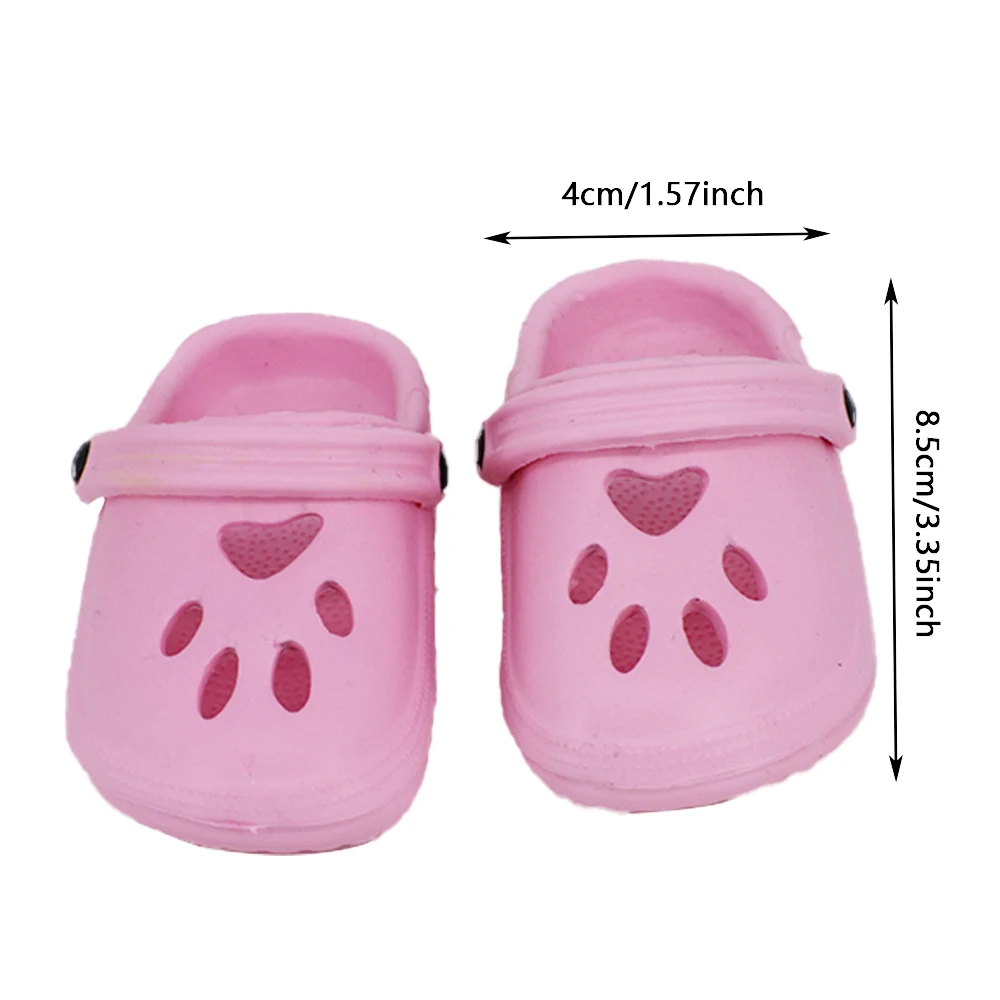 Doll Shoes Summer Cave Shoes for 43cm Reborn Baby&18inch Girl American Doll Clothes Accessories,Our Generation Slippers Sandals 4
