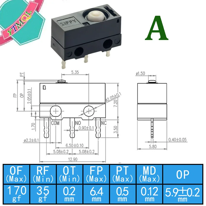 1pcs מיקרו עמיד למים מתג DFW-05S ip67waterproof טיסה גבוהה מגבלת זיהוי, לחצן ארוך אקדח טעינה