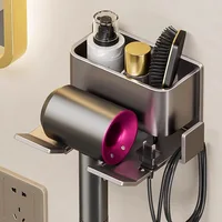 new Hair Dryer Holder Wall Dryer Cradle Straightener Stand Hairdryer Organizer Storage Box Toilet Blower Holder Bathroom Shelves 1