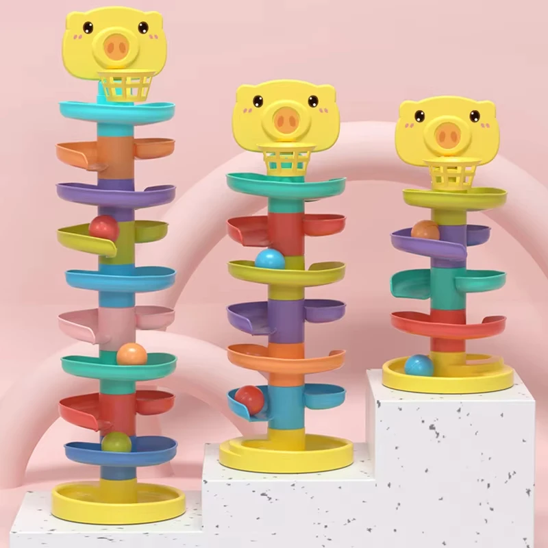Baby Toy Montessori Rolling Ball Tower Montessori Educational Games For Babies Stacking Track Baby Education Toys Toddler Toys