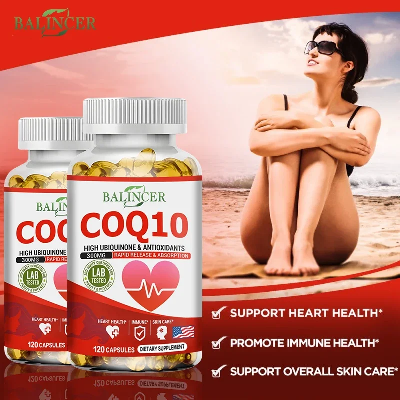 CoQ10 Softgels Coenzyme Q10 (ubiquinone) Supplement Supports Heart Health and Energy Production