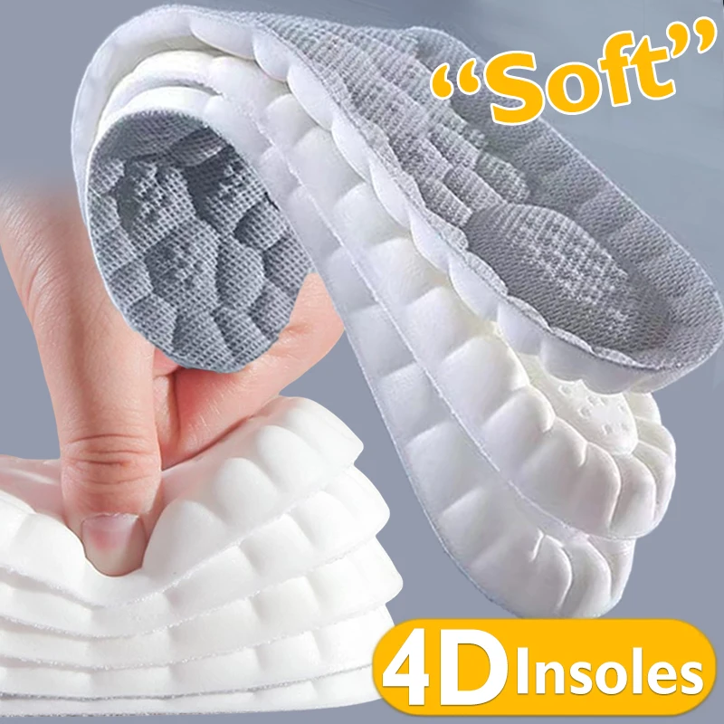 Orthopedic Insoles Heel Insoles Shoe Inserts 4D Massage Running Insole Soft Sports Insoles for Feet Shock Absorption Shoe Sole Arch Support