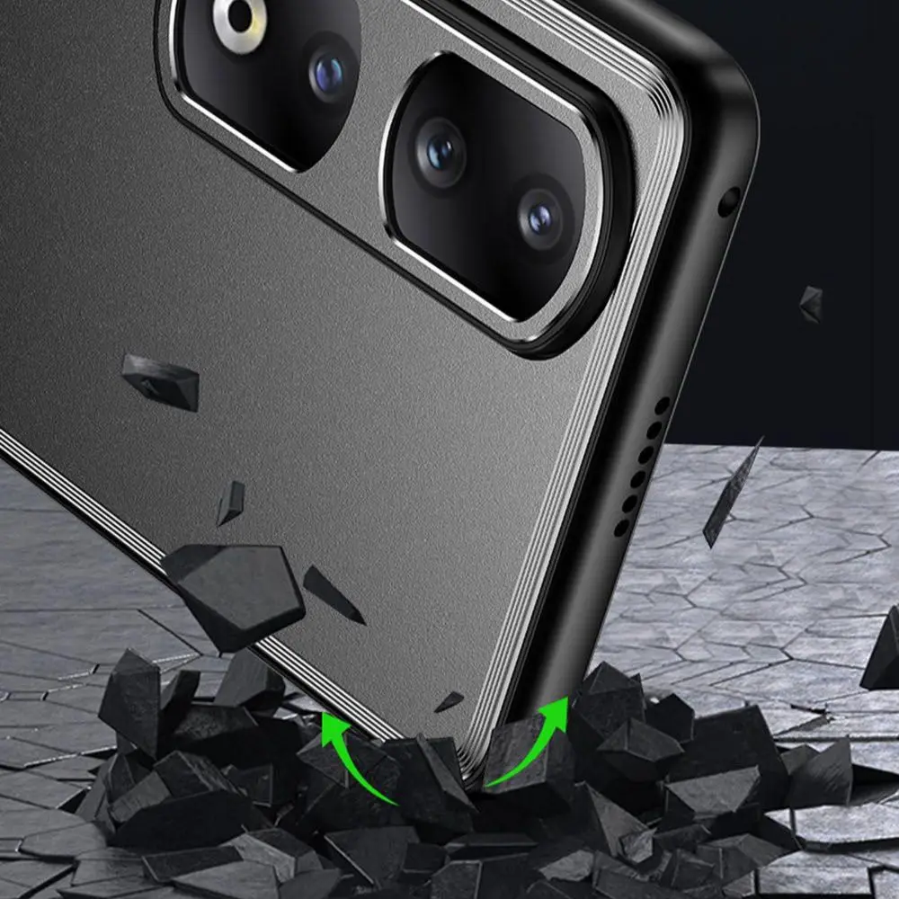 Matte Metal & Silicone Shockproof Bumper Case - Durable Hard Cover