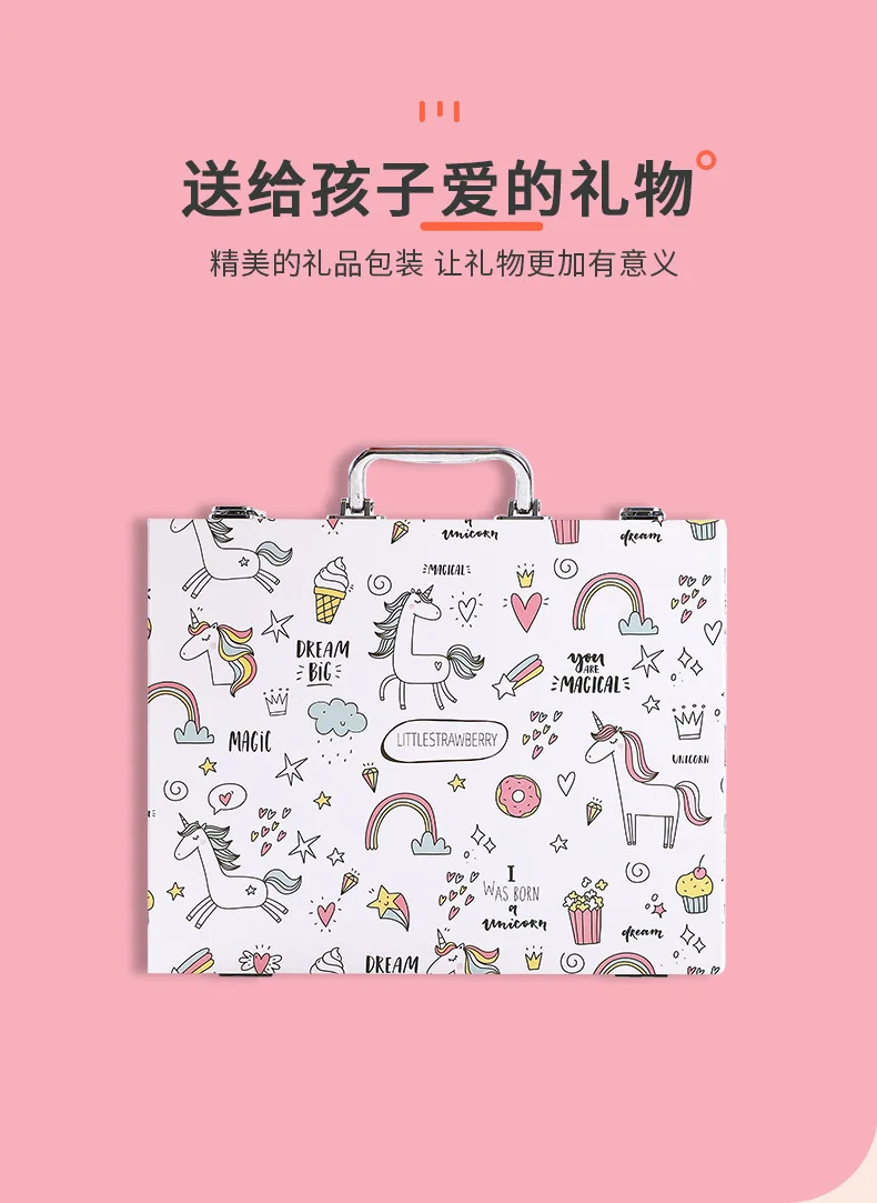 53Pcs Paintbrush Crayon Art Painting Set Children'S School Supplies Watercolor Pen Professional Drawing Kit Gift Set For Kids