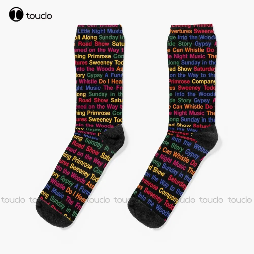 

Stephen Sondheim Musicals Socks Womens Black Socks 360° Digital Print Personalized Custom Unisex Adult Teen Youth Socks Art