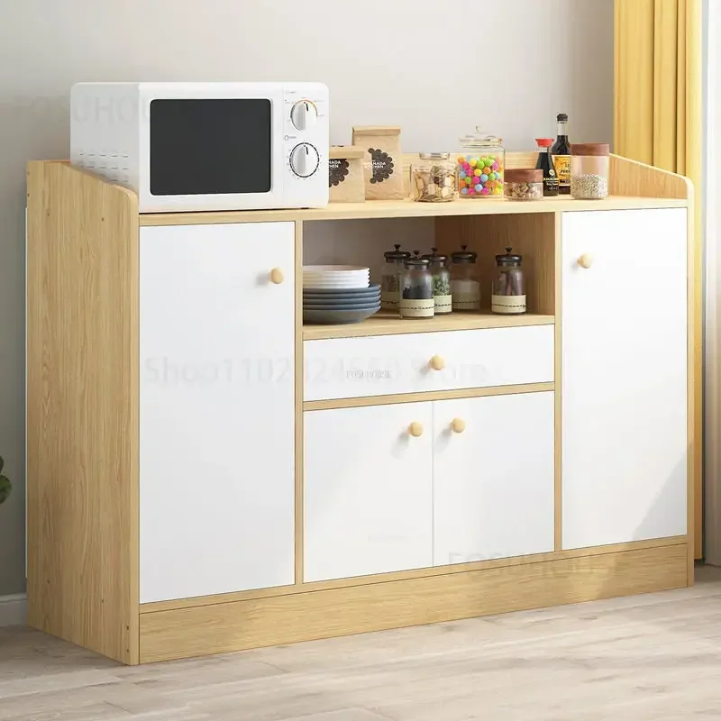 Nordic Wooden Kitchen Cabinets Home Living Room Wall Storage Cabinet Restaurant Storage Sideboard Shelf Kitchen Furniture N 2