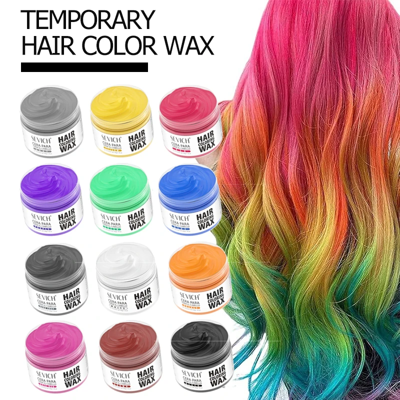 Hair Colour Wax Temporary Easy Wash DIY Hairs Dyed Mud Long Lasting Paint Coloring Cream Colored Dye