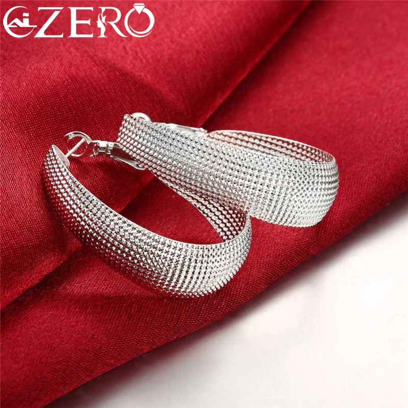 

ALIZERO 925 Sterling Silver U Hoop Earrings For Women's Engagement Party Wedding Gifts Fine Europes Style Jewelry Christmas Gift