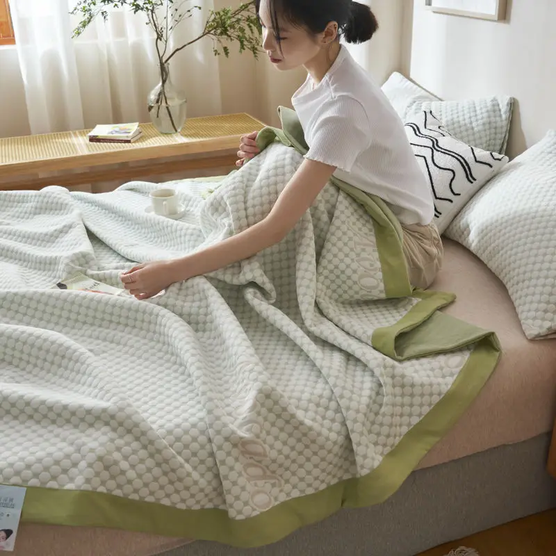 

Одеяло летнее трикотажное из хлопка, тонкое одеяло из прохладной волокнистой ткани, кружевная трикотажная верхняя одежда