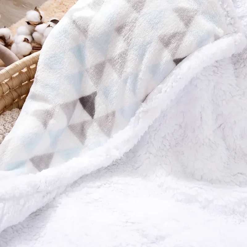 Baby Blanket Winter Warm Fleece Thermal Newborn Thick Stroller Cover Infant Boys Girls Swaddle Wrap Soft Bedding Blanket Quilt 5