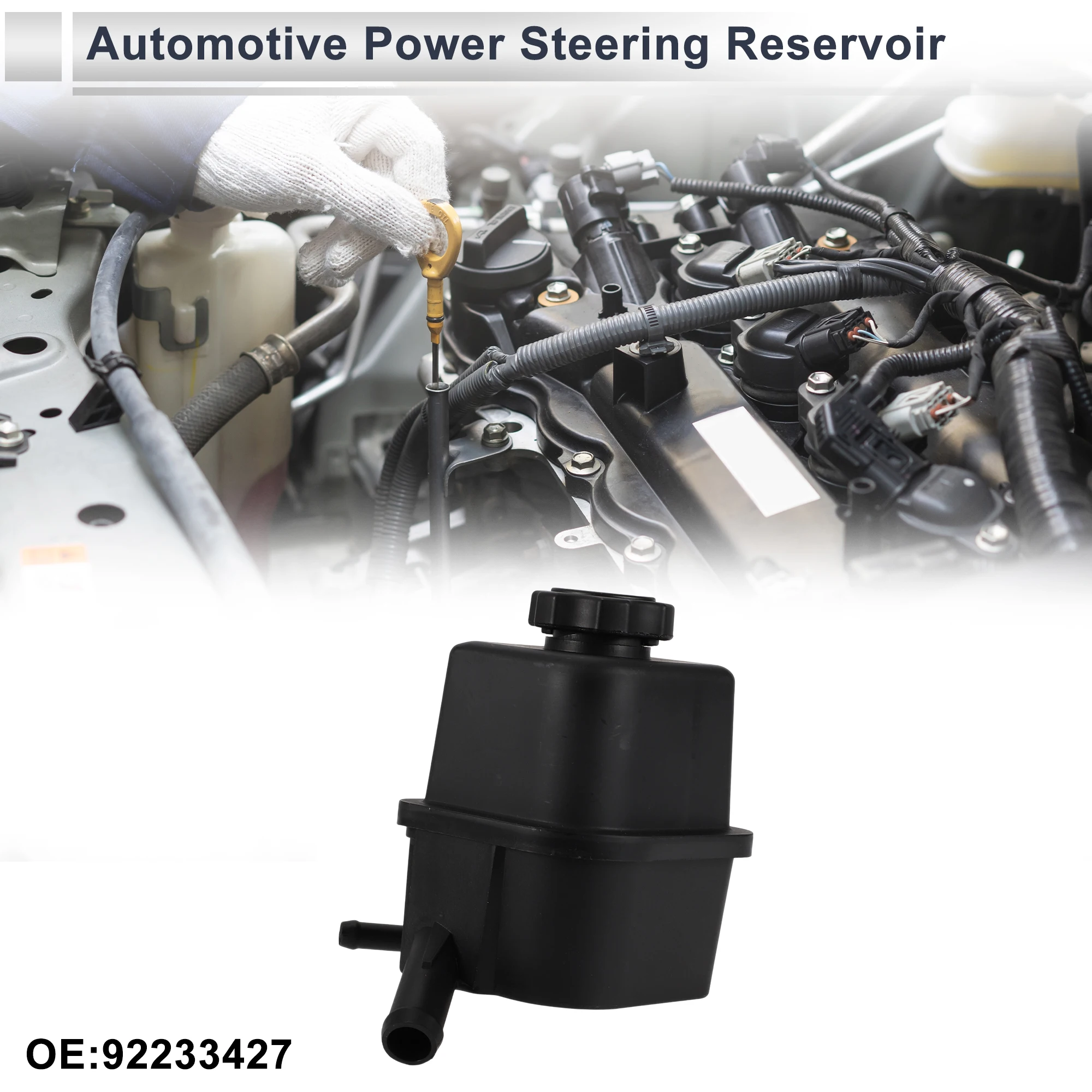 UXCELL Power Steering Reservoir for Chevrolet Camaro 2010 2011 2012 2013 2014 2015 No.92233427 1 Pc Black