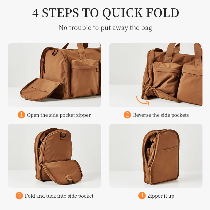 AJI Travel Bag Convertible Travel Handbag Women Lightweight Large Capacity 32L Carry-On Bag with Independent Shoe Compartmen