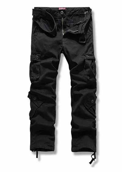 Pantalon cargo multi-poches pour hommes, salopette décontractée en coton rouge vin, style coréen, 28-42, automne 2022