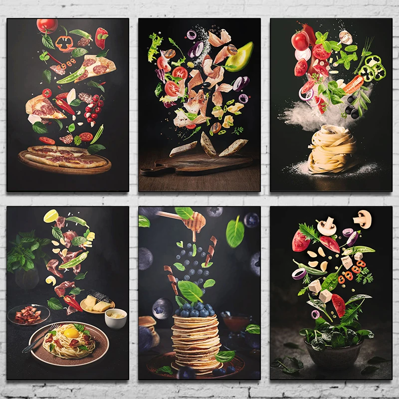 food photography canvas print: kitchen & restaurant... Gastronomy-And-Kitchen-poster-Food-pictures-restaurant-decoration ...