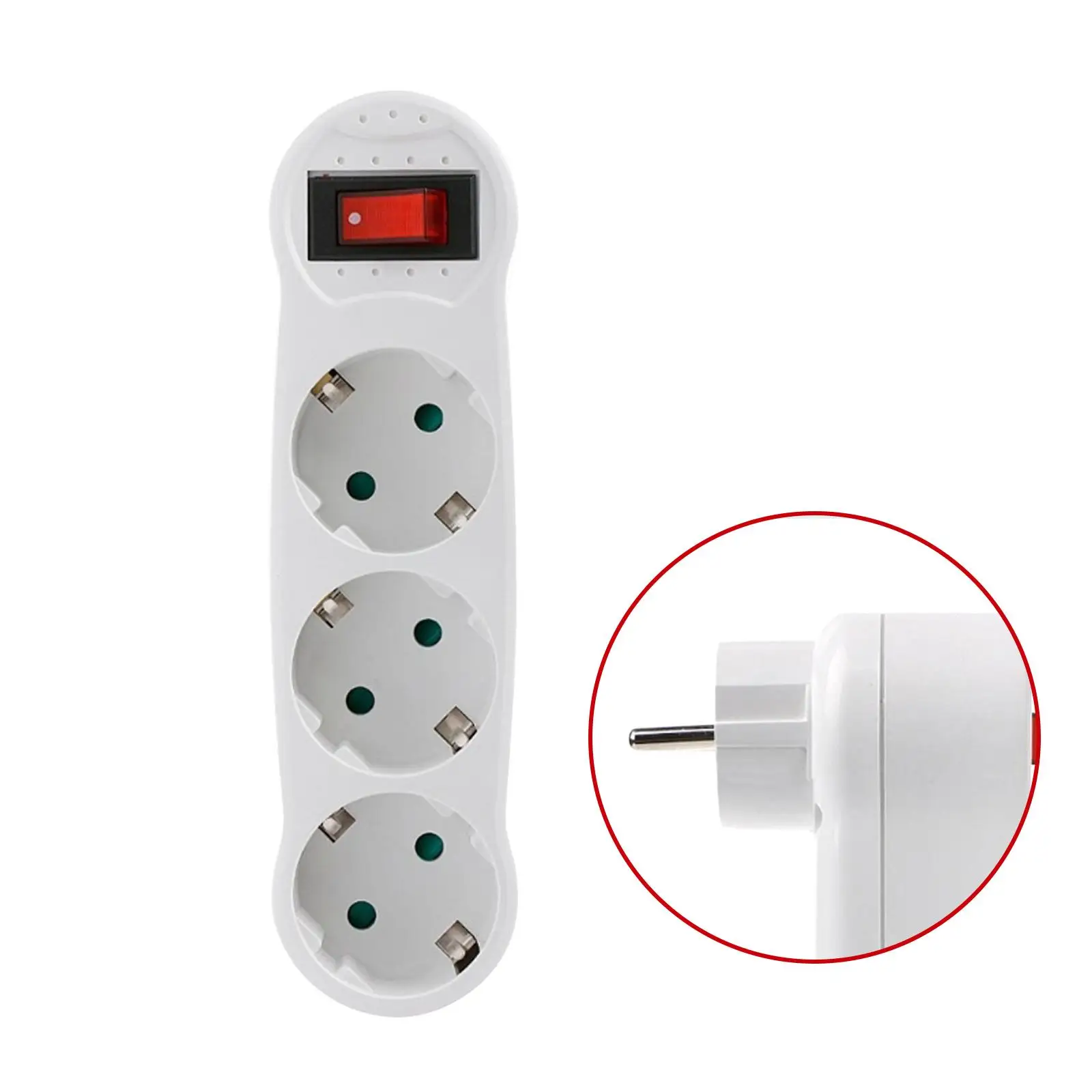 EU Plug Adapter Standard Conversion Socket ON/OFF Switch 16A 250V France German Plug 1 to 3 Way Wireless Extended Socket