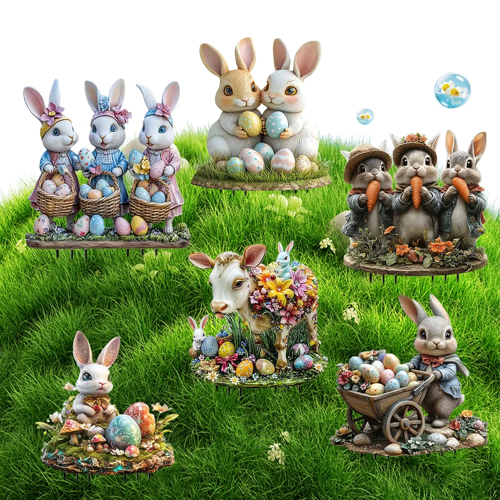 Waterproof Acrylic Easter Garden Stake Decor Statue