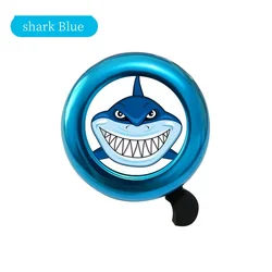 Children's Cartoon Bicycle Bell with Loud Horn Sound - Creative Handlebar Accessory (Blue shark)