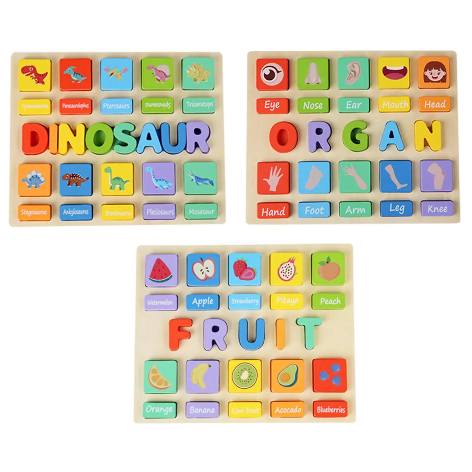 

Montessori Toy Portable Learning Toy Development Wooden Blocks Puzzle Board