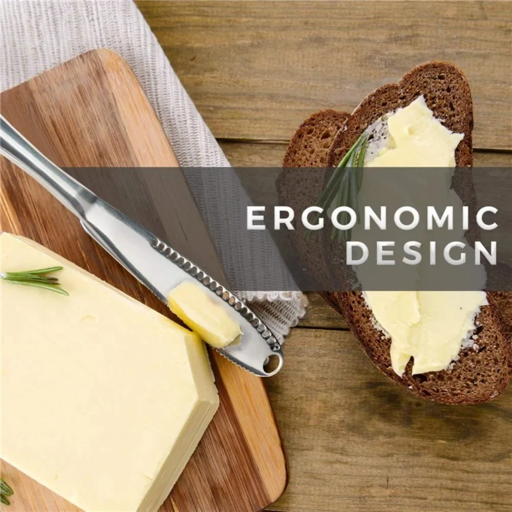 Description Picture 4 of itemButter Knife Holes Cheese Dessert Knife Stainless Steel Jam Knife Cutlery Toast Wipe Cream Bread Cheese Cutter Kitchen Tools