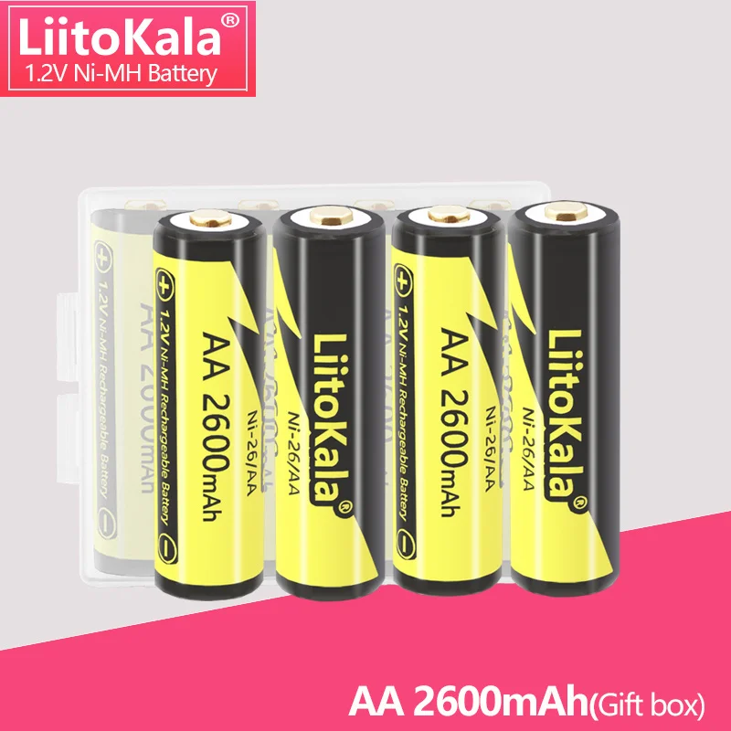 1-16PCS LiitoKala Ni-26/AA 1.2V AA 2600mAh Ni-MH Rechargeable Battery For Temperature Gun Remote Control Mouse Toy batteries