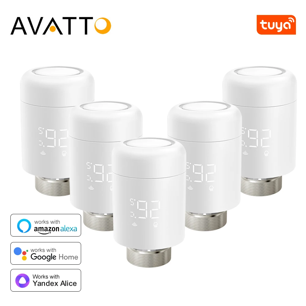 วาล์วควบคุมอุณหภูมิหม้อน้ำอัจฉริยะ AVATTO Tuya 1-6 ชิ้น Zigbee TRV ทำงานร่วมกับ Alexa และ Google Home 1
