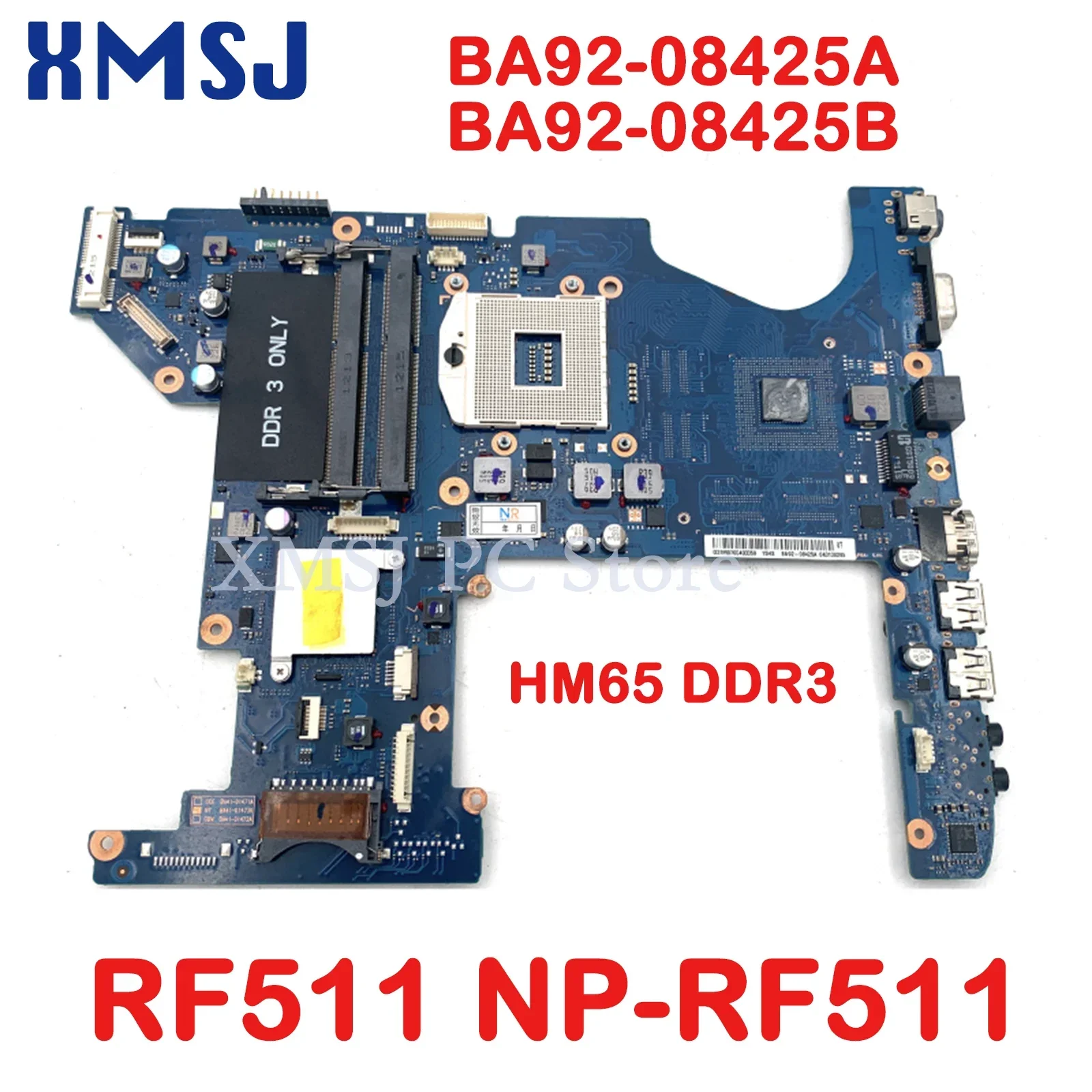 

XMSJ For Samsung RF511 NP-RF511 HM65 BA92-08425A BA92-08425B Laptop Motherboard DDR3 Main Board Full Test