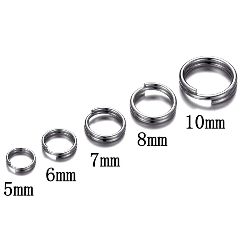 50/100Pcs Edelstahl Doppel Schleife Split Offene Binderinge Schlüsselbund Stecker DIY Halsketten Armband Schmuck Machen Zubehör – Detail 1