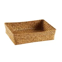 Woven desktop, sundries box, skin care products, finishing basket, coffee table, remote control, key storage basket 5