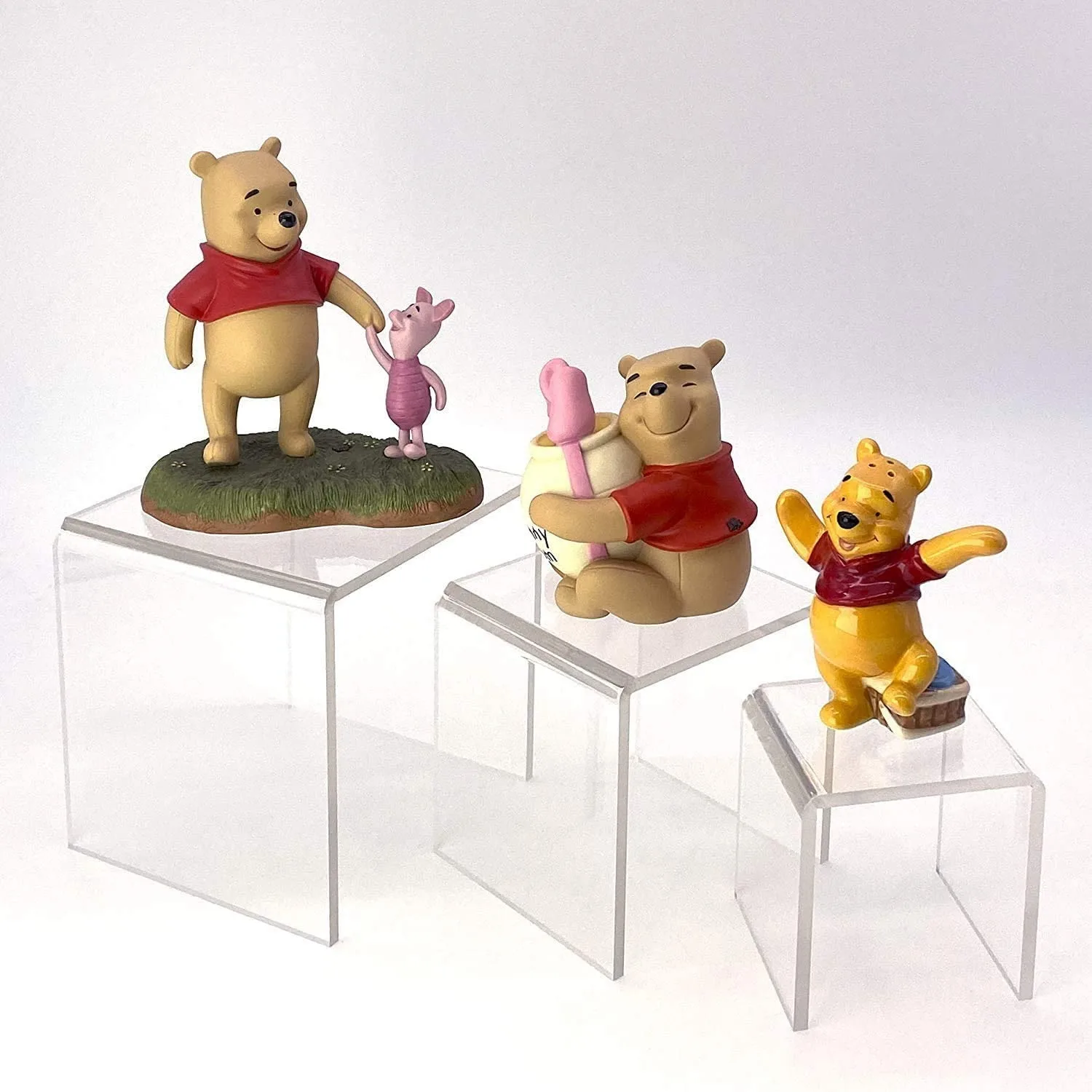HERO MOOSE Alzate In Acrilico Trasparente Per Funko Pop E Amiibo – Set Da 2 Espositori A Gradoni Per Collezioni, Robusti E Invisibili (22,9 X 15,2 Cm)