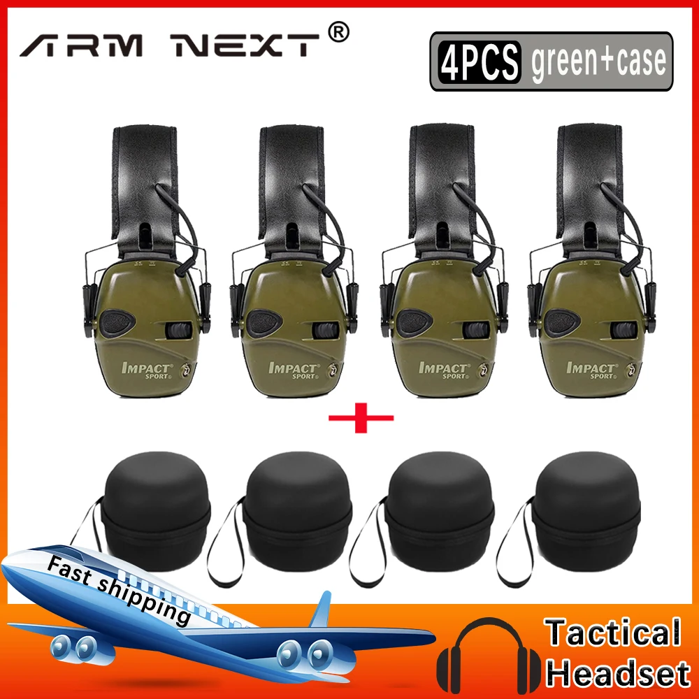 

4PCS Tactical Electronic Shooting Earmuffs Leight R Anti-noise Earphone Hearing Protection Headset Impact Electronic Earmuffs