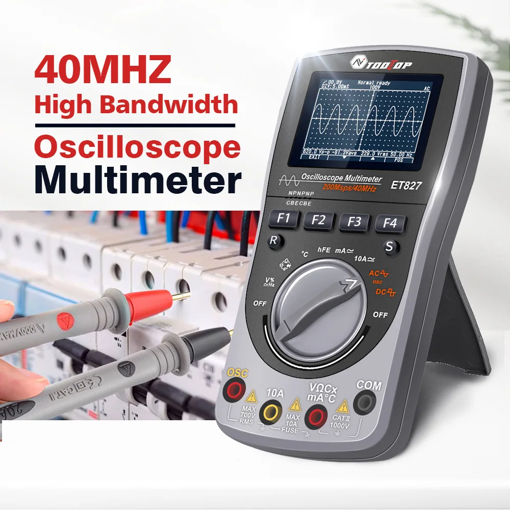 

Oscilloscope multimeter 2-in-1 ET827 200MS/S sampling rate 40MHz bandwidth