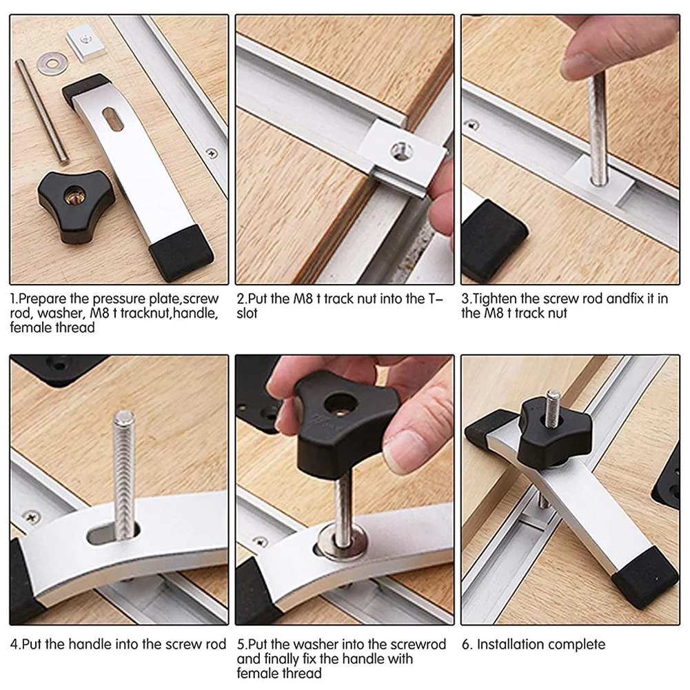 10 Pz M8 T Slot Dado T-Track Slider Mitra Per La Lavorazione Del Legno Strumento Slot Fastener È Utile Per La Lavorazione Del Legno Fai Da Te Uso Arge