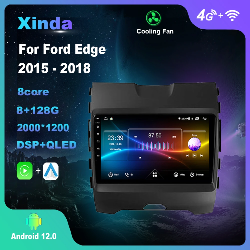 

Android 12.0 For Ford Edge 2015 - 2018 Multimedia Player Auto Radio GPS Carplay 4G WiFi DSP Bluetooth