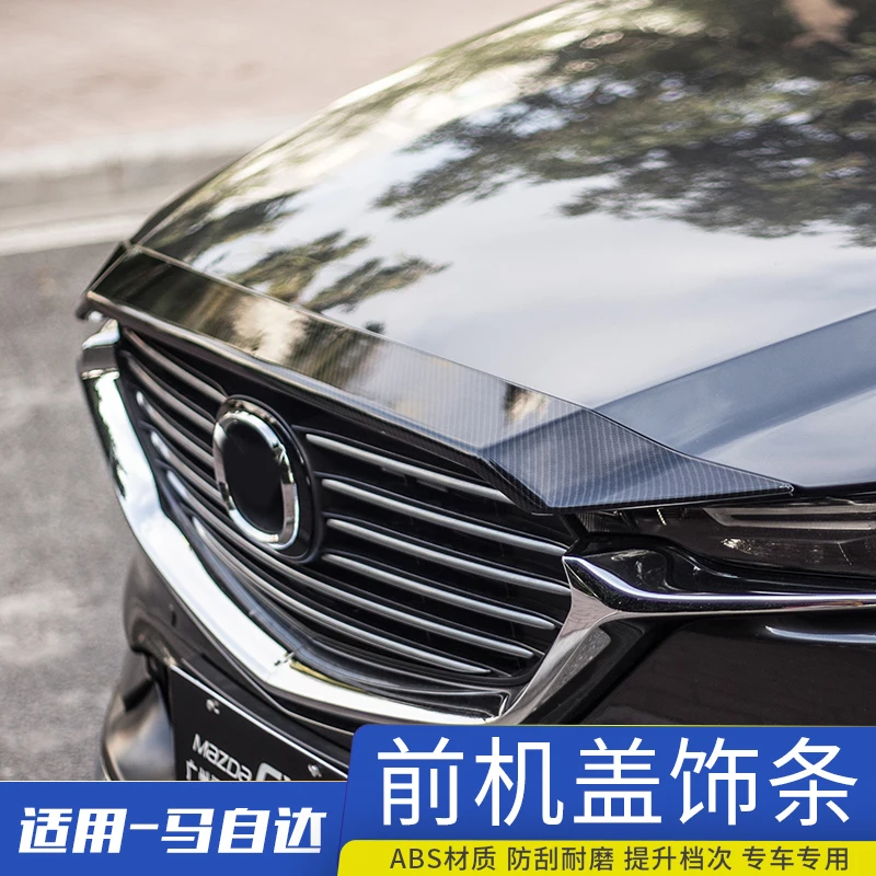 

ABS Chrome Front Engine Machine Grille Upper Hood Cover Trim Car Styling Fit For Mazda CX-8 CX8 2018 2019 2020 2021 2022