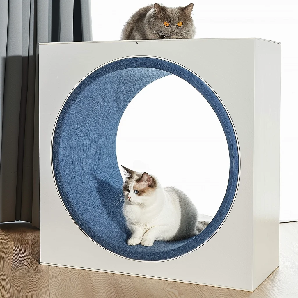 Fitness Weight Loss Device for Cats Climbing Frame with Running Wheel and Treadmill Pet Exercise Wheels Wheel Toys for Cats