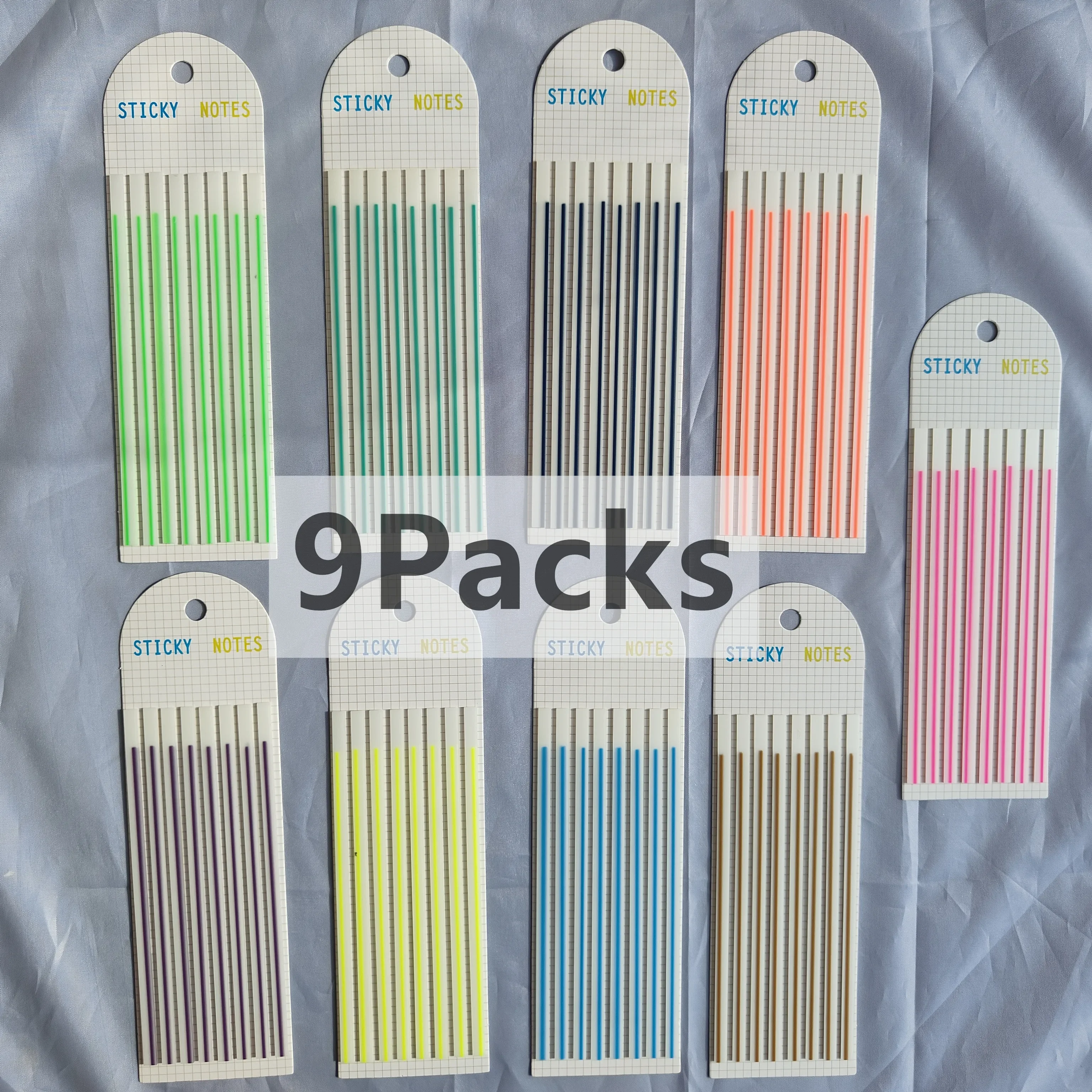 9 Packs Transparent Sticky Notes Self-Adhesive Reading Book Annotation Notepad Bookmarks  Kawaii School Supplies 6