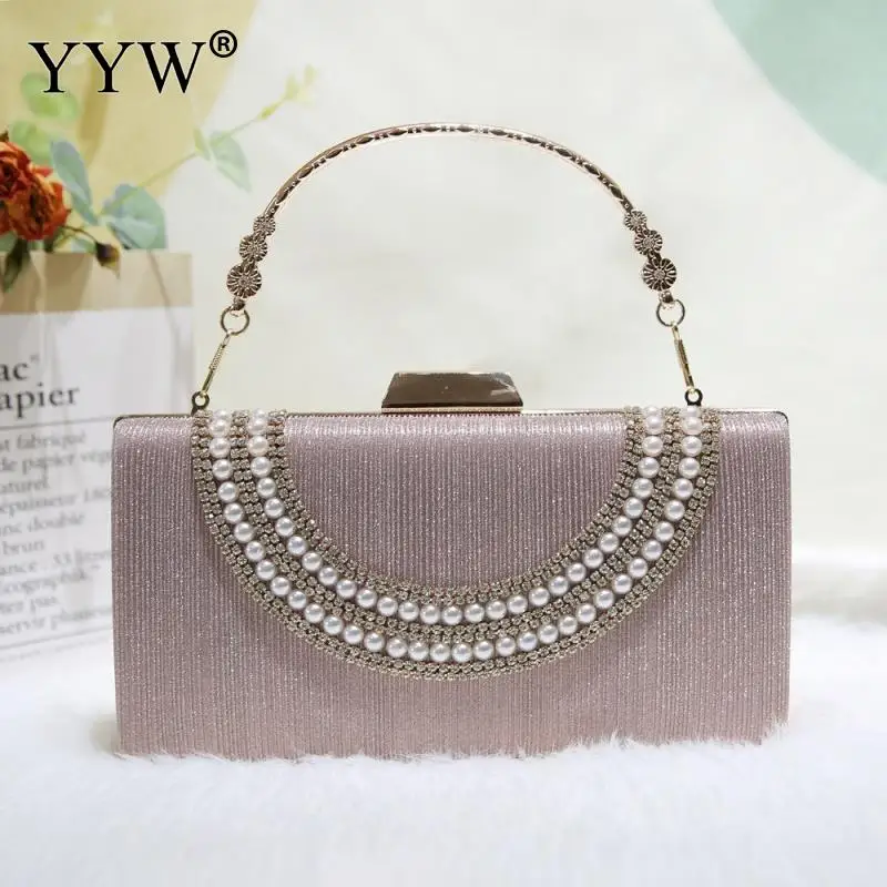 Luxury Vintage Women's Pearl Evening bag Handmade for Party Wedding Bags  Designer Handbag Womens Hand Bag Party Wallet Purse