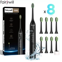 Fairywill Electric Sonic Toothbrush FW-Y05 USB Charge Rechargeable Adult Waterproof Electronic Tooth Brushes Replacement Heads 1