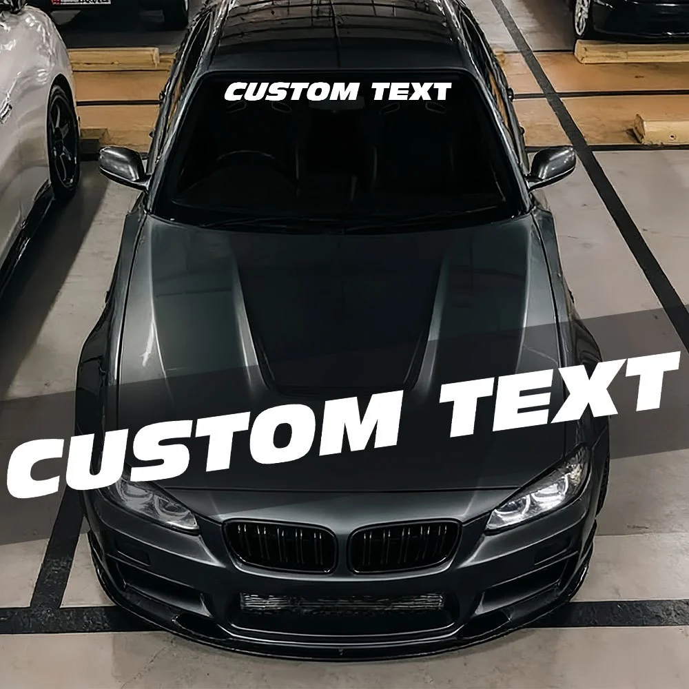 1PC Racing Font Custom Car Windshield Sticker Personalized Tuning Waterproof DIY Vehicle Window Side Body Sunscreen Vinyl Decal