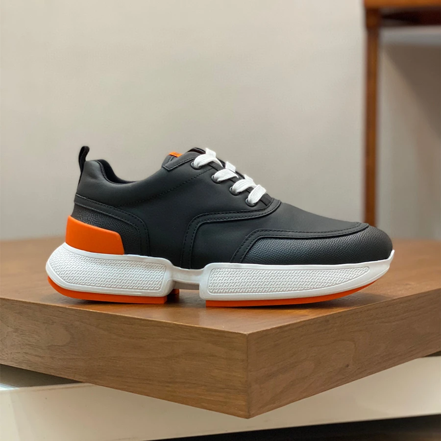 

High Quality Brand designer Leather thick-soled casual sports shoes low top sports shoes breathable Outdoor size45
