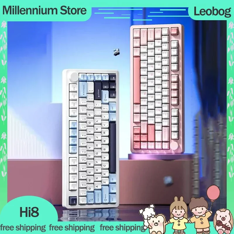 

New Leobog Hi8 Mechanical Keyboard 3Mode Bluetooth Wireless Keyboard Aluminium Alloy Customized Hot Swap Gasket Gamer Keyboards